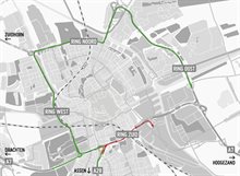 20250217 Ring Zuid dicht Julianaplein-Europaweg_omleiding - kaart GB